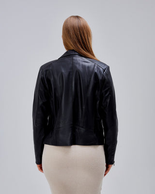 Perfecto court en cuir d’agneau