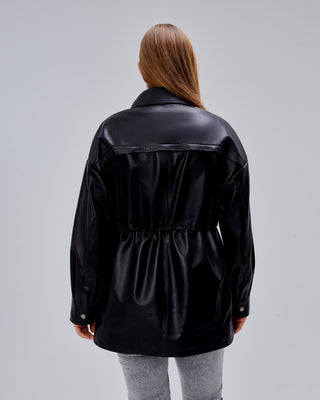 Veste en cuir style parka