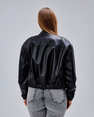 Blouson en cuir style bomber