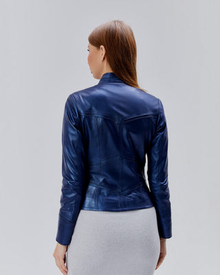 Veste courte en cuir slim