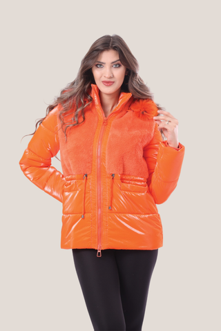 Veste d’hiver ¾ femme – capuche à fourrure amovible et coupe parka