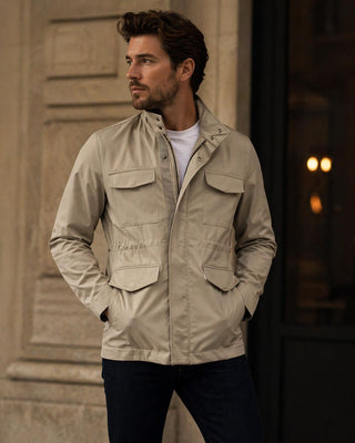 Veste Légère Homme Beige à Poches Multiples