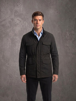 Veste Safari Homme Noir Premium Mi-Saison