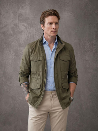 Veste Safari Homme Verte Premium Mi-Saison