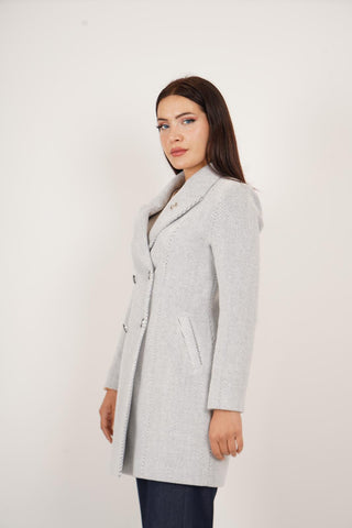 Veste ¾ femme cintrée en laine – col à pointes et coupe élégante
