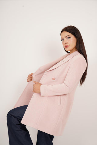 Veste ¾ femme cintrée en laine – col à pointes et coupe élégante