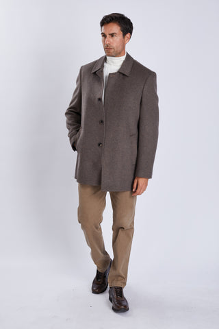 Manteau ¾ homme – coupe élégante et fermeture dissimulée
