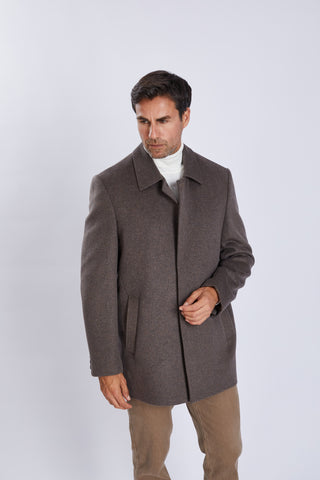 Manteau ¾ homme – coupe élégante et fermeture dissimulée