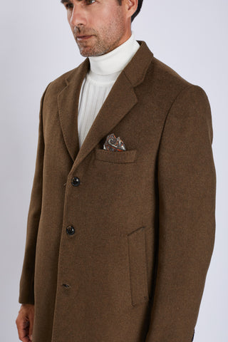 Manteau homme en laine – col classique et fente arrière, élégance intemporelle