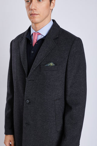 Manteau homme en laine – col classique et fente arrière, élégance intemporelle