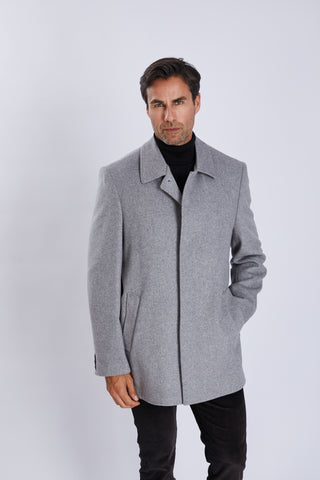 Manteau ¾ homme – coupe élégante et fermeture dissimulée