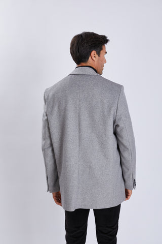 Manteau ¾ homme – coupe élégante et fermeture dissimulée