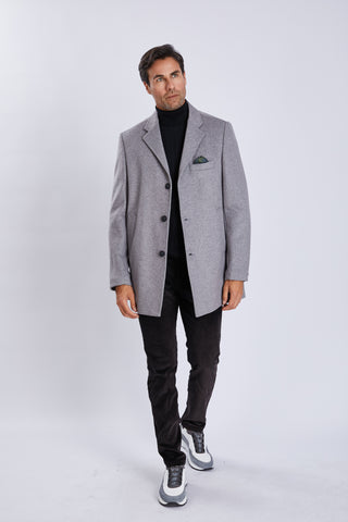 Manteau homme en laine – col classique et fente arrière, élégance intemporelle