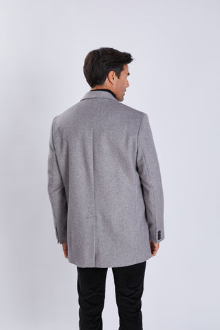 Manteau homme en laine – col classique et fente arrière, élégance intemporelle