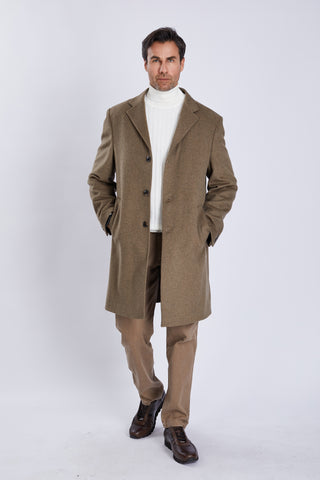 Manteau homme en laine – col classique et fente arrière, élégance intemporelle