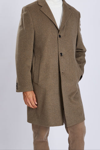 Manteau homme en laine – col classique et fermeture à quatre boutons
