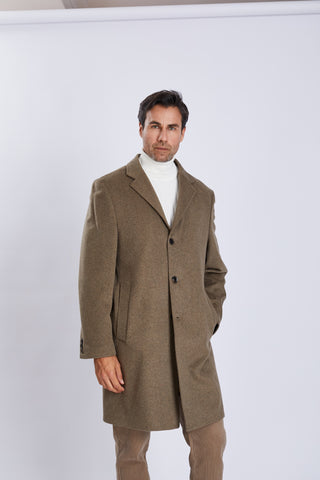 Manteau homme en laine – col classique et fente arrière, élégance intemporelle