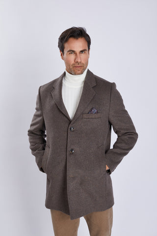 Manteau homme en laine – col classique et fente arrière, élégance intemporelle