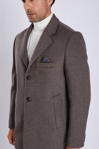 Manteau homme en laine – col classique et fente arrière, élégance intemporelle